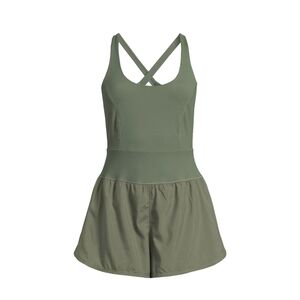 NWT Avia Women's Performance Romper, 3” Inseam, Size Medium, Green Midnight